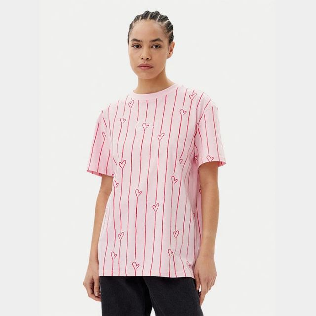 Karl Kani Signature Heart Pinstripe Os Rose