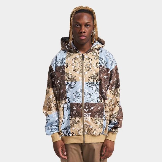 Karl Kani Chest Signature Os Paisley Full Zip Sand