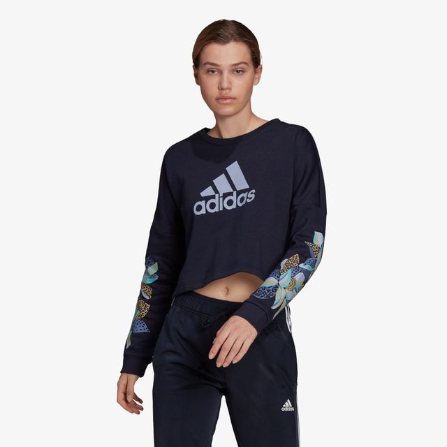 adidas X Farm Rio Print Loose Cropped Cotton Logo