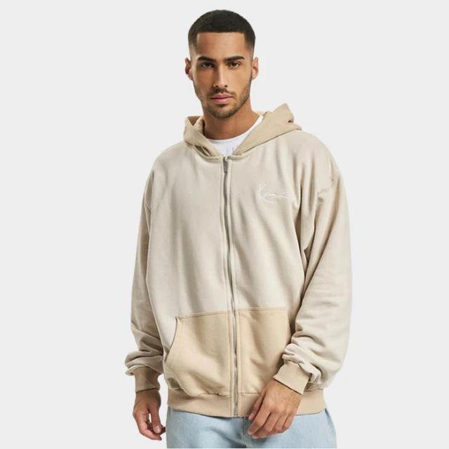Karl Kani Chest Signature Metaverse Block Full Zip Taupe
