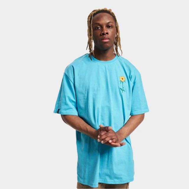 Karl Kani Woven Signature Chest Flower Cyan