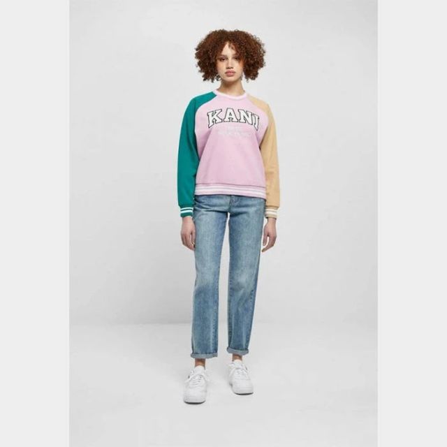 Karl Kani Serif Block College Neck Sand Dark